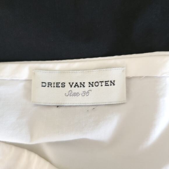 Dries van Noten Minimalist Dress Colorblock Shift White Black Pockets Women 36 - Picture 10 of 12